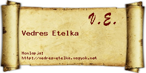 Vedres Etelka névjegykártya